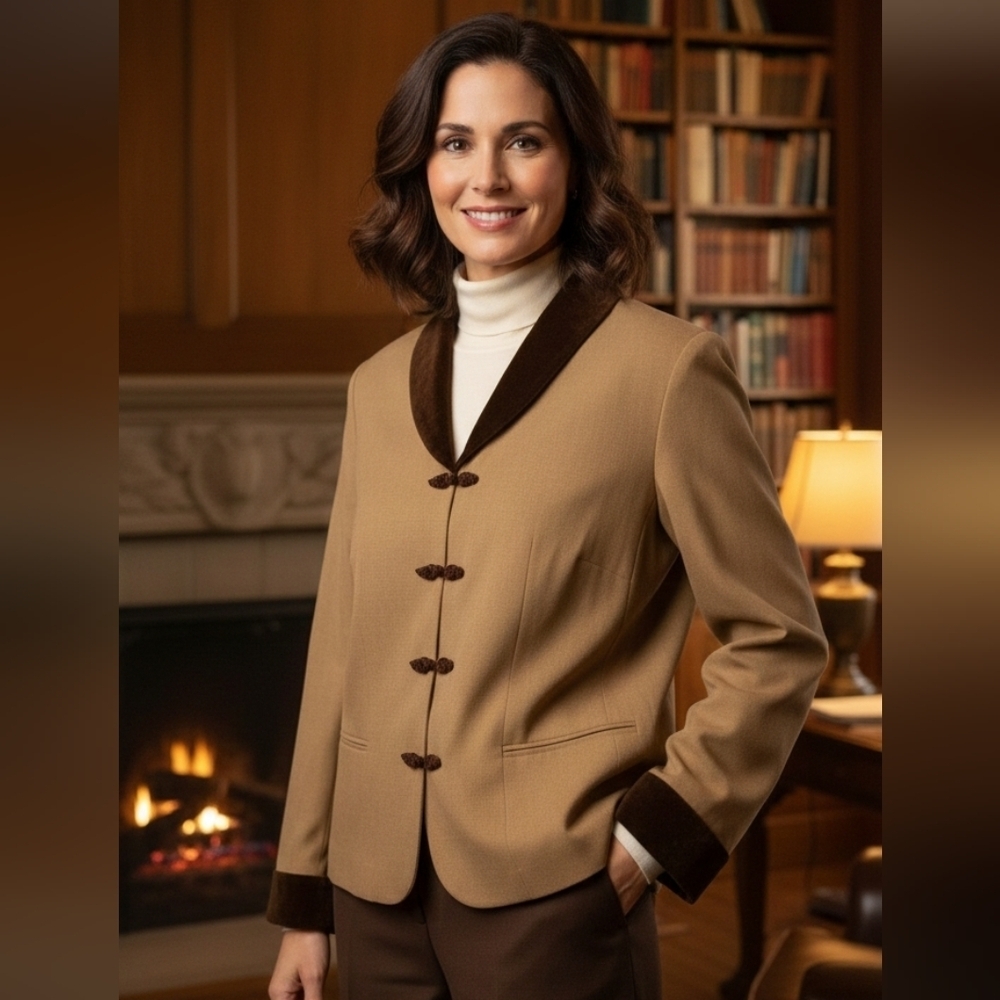 Danny &Nicole jacket brown tan 14w